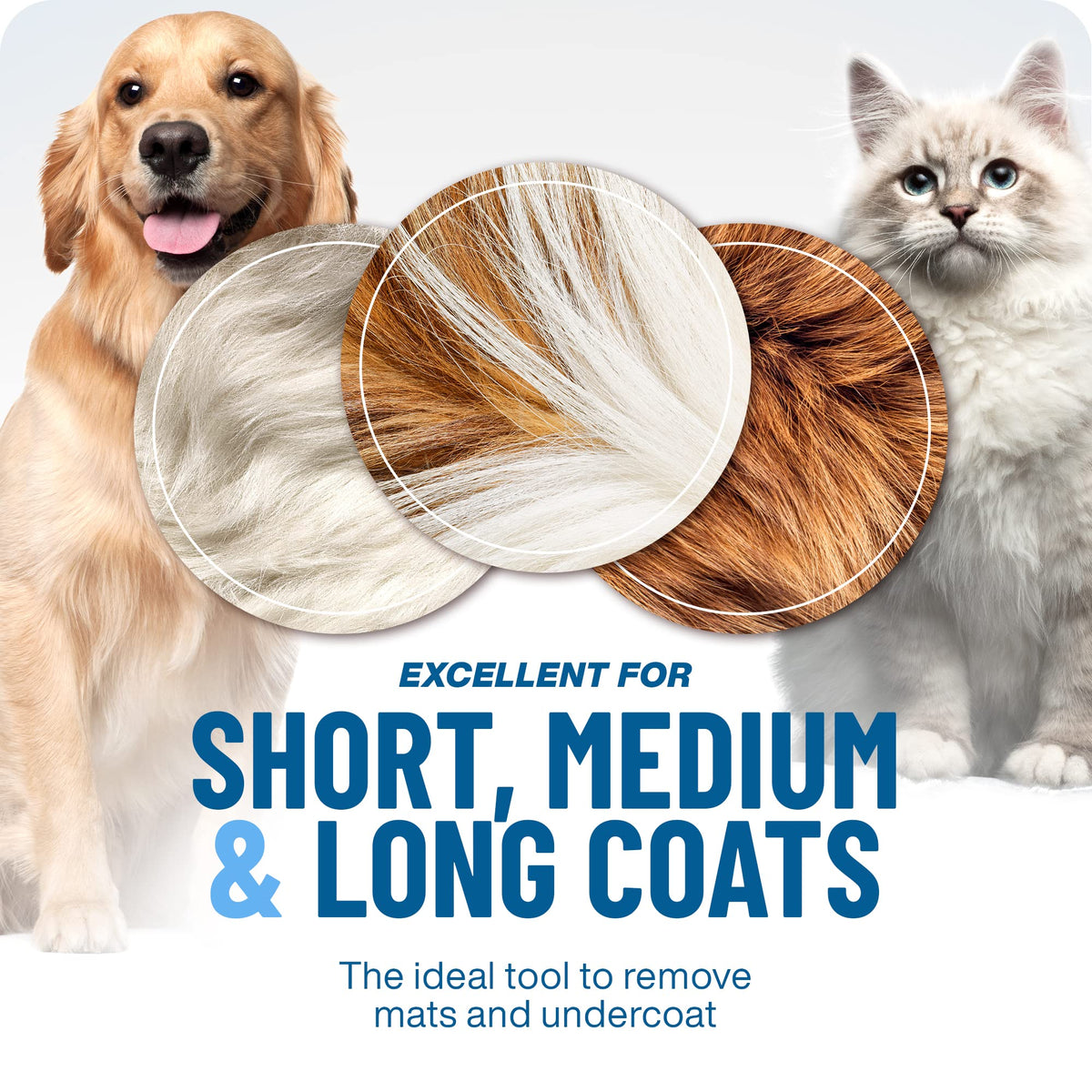 Professional detangling tool for dogs and cats