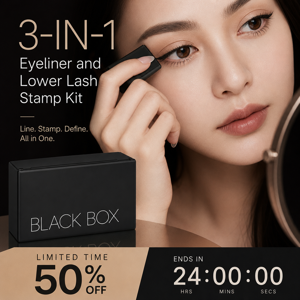 💄3‑in‑1 Eyeliner & Lower Lash Stamp Kit – Stamp perfect wings & lashes in seconds. Waterproof, smudge‑proof. No steady hand needed! 👁️🖌️