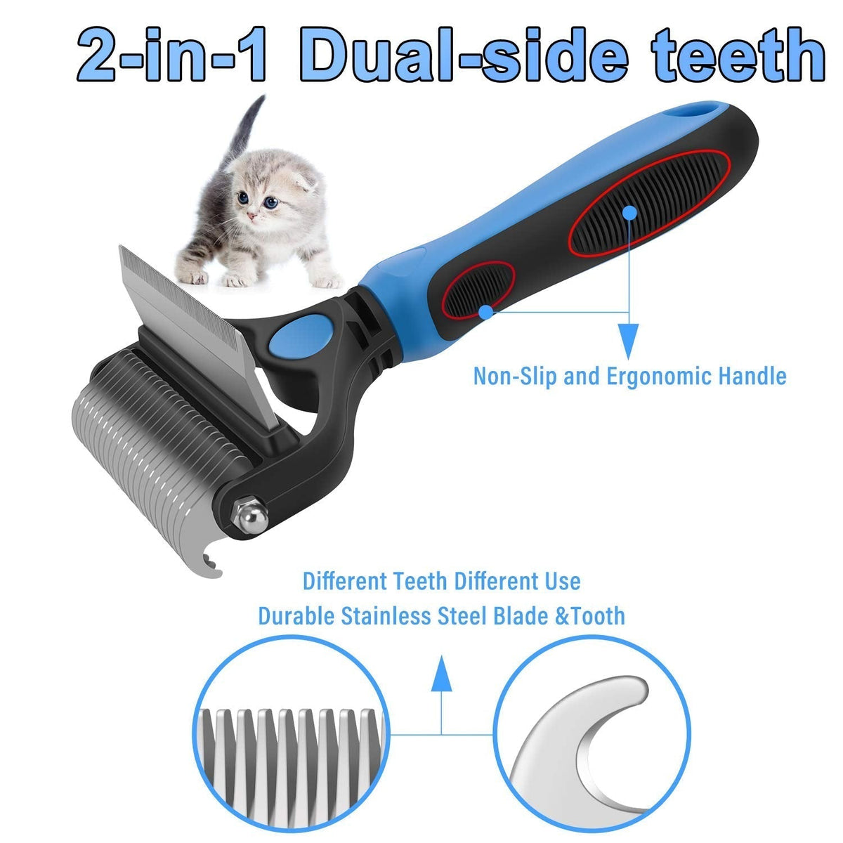Professional detangling tool for dogs and cats