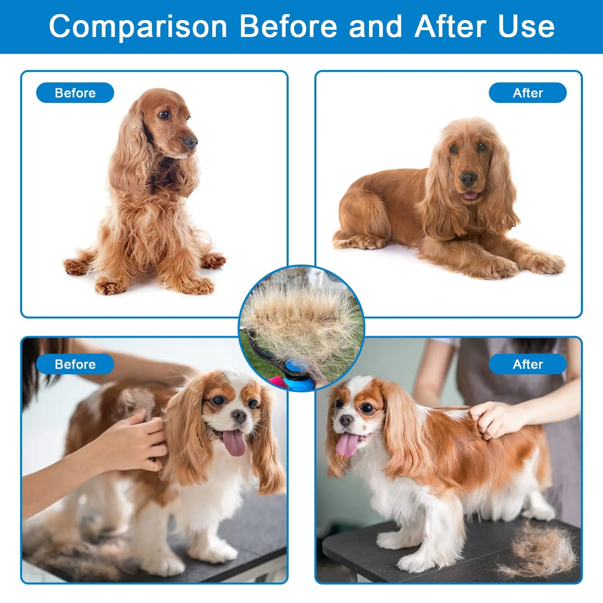 Professional detangling tool for dogs and cats